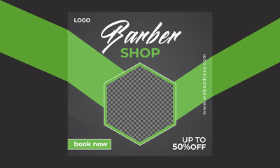 Barber shop social media banner design