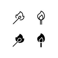 Match Flame Icon Logo Vector Symbol.