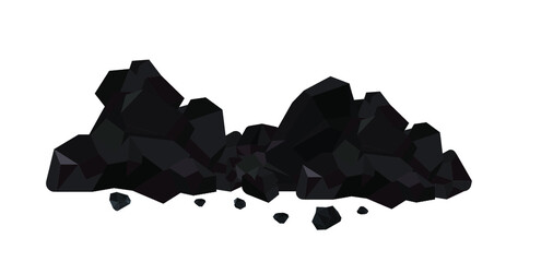 Pile of charcoal , coal heaps of coals 