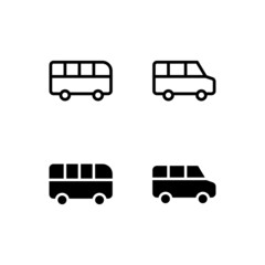 Minibus Icon Logo Vector Symbol.