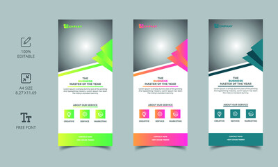 Clean elegant modern colorful roll up banner template