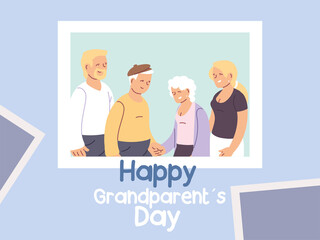 happy grandparents day poster with photo of happy family