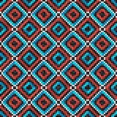 Antique tile rhombus pattern mosaic seamless pattern
