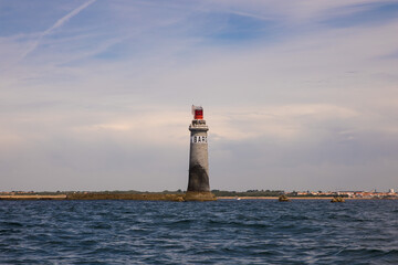 Phare des Barges - Lighthouse "des Barges" offshore the harbour of les sables d'Olonne, Vendee, France