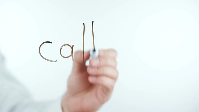 Video of man writes call me