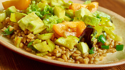 Zucchini Farro Salad with Homemade Pesto