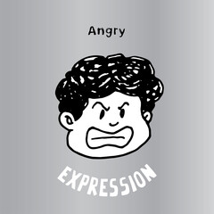 This illustration to express Angry. It can be used as emoticons and emojis.