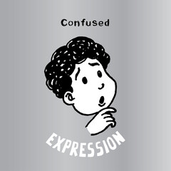 This illustration to express Confused. It can be used as emoticons and emojis.