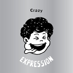 This illustration to express Crazy. It can be used as emoticons and emojis.