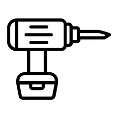 Cordless Drill Machine concept vector Icon design, Handyman Service Symbol on white background, 