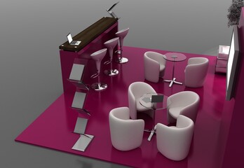 3d illustration of an Exhibition stand