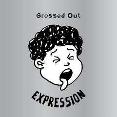 This illustration to express Grossed Out. It can be used as emoticons and emojis.
