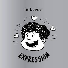Print this illustration to express In Loved. It can be used as emoticons and emojis.