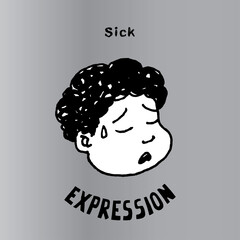 This illustration to express Sick. It can be used as emoticons and emojis.