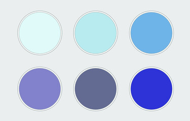 color palette of six blue shades for web design