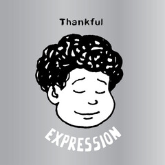 This illustration to express Thankful. It can be used as emoticons and emojis.