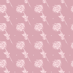 Seamless natural pattern. Silhouettes of various beautiful flowers on a gentle background. Samples for wrapping paper. Handmade graphics.