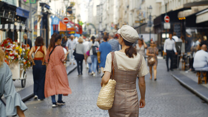Young woman on the street in Paris