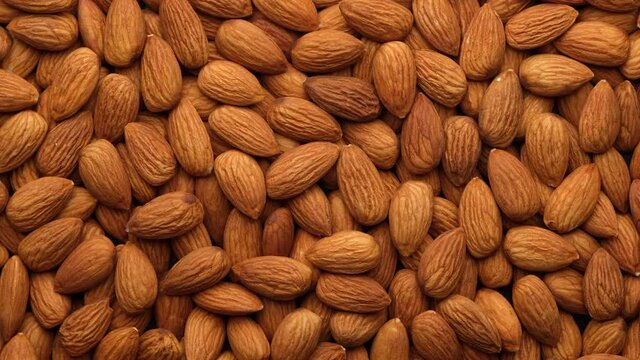 almond. heap nut almond rotating top view