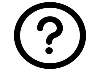 Question mark in a speech bubble icon and help icon for apps and website