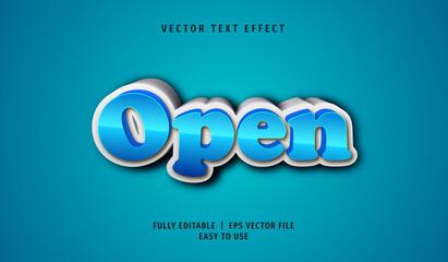 3D Open Text effect, Editable Text Style