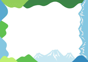 Obraz premium 山の四角い横長フレーム