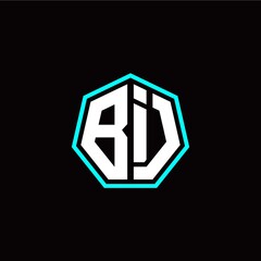 B I initials modern polygon logo template