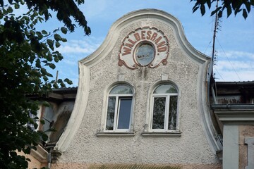 The facade of an old German house