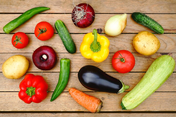 Assortment of fresh fruits and vegetables