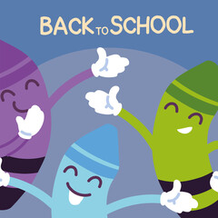 back to school banner, colorful back to school template, crayons