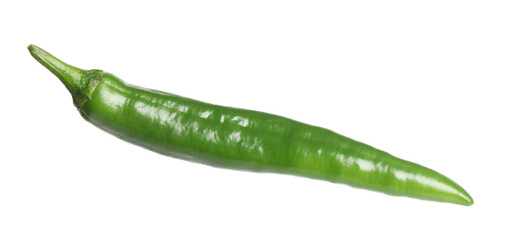 Green hot chili pepper isolated on white