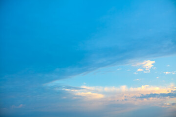 Naklejka na ściany i meble Heaven early in the morning . Blue hour sky