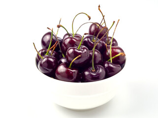group of red and dark red cherries