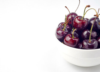 group of red and dark red cherries