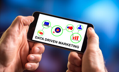 Data driven marketing concept on a smartphone
