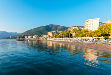 Fototapeta na wymiar Icmeler Beach in Marmaris Town of Turkey