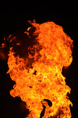 fire on a black background