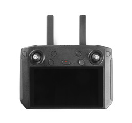 New modern drone controller isolated on white, top view © New Africa