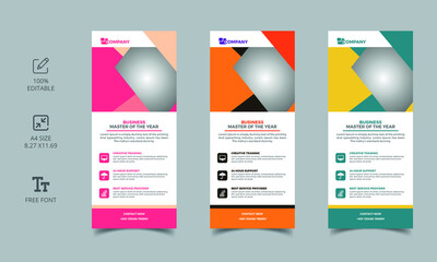 Fototapeta premium Corporate modern colorful roll up banner template