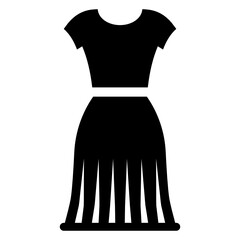 
solid icon of frock woman fashion apparel 
