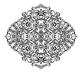 Vector black floral ethnic ornamental illustration