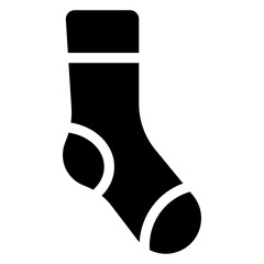 
Socks icon in solid design. Winter season footwear apparel 
