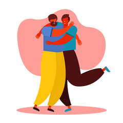 friendship day celebration with young men couple characters