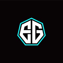 E G initials modern polygon logo template