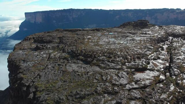 Stunning Landscape Of Mount Roraima - A Table-top Mountain In Venezuela, South America. - aerial drone 