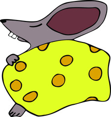 A gray mouse with a big chunk of a nose