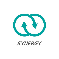 Synergy icon, arrow synergy logo , vector illustration - obrazy, fototapety, plakaty