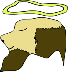 A kind man with a halo over his head