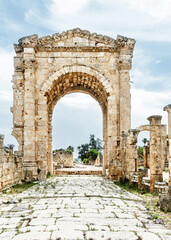 Triumphal Arch of Hadrian, Al Bass archaeological site, Tyre, Lebanon