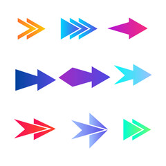 Arrows Colorful set icons. Artistic Arrows set icons. set of colorful arrows. colorful arrow icons
